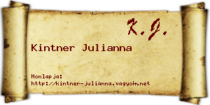 Kintner Julianna névjegykártya